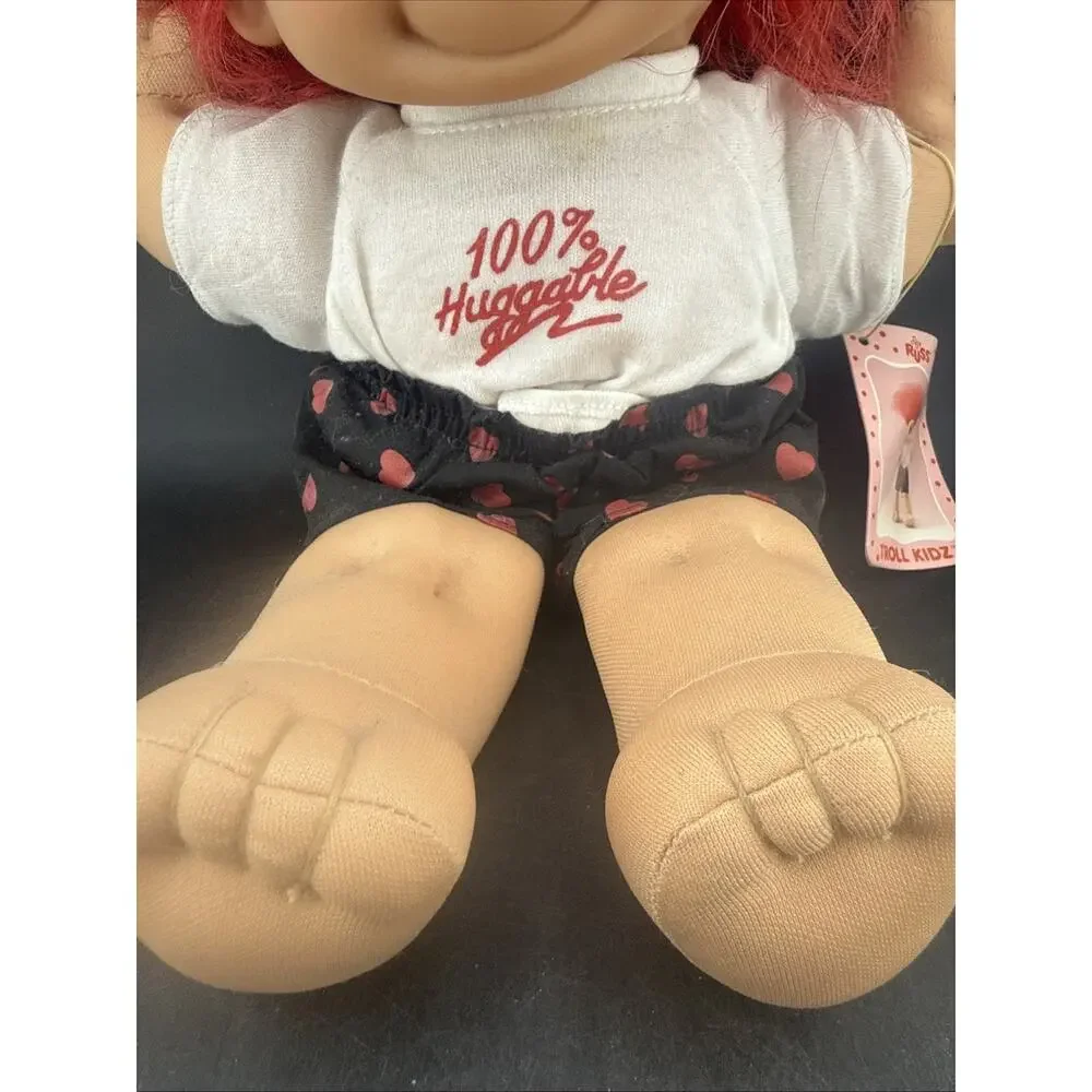 Vintage Russ Berrie Troll Kidz Doll Red Hair 100% Huggable Hearts w/ Tag